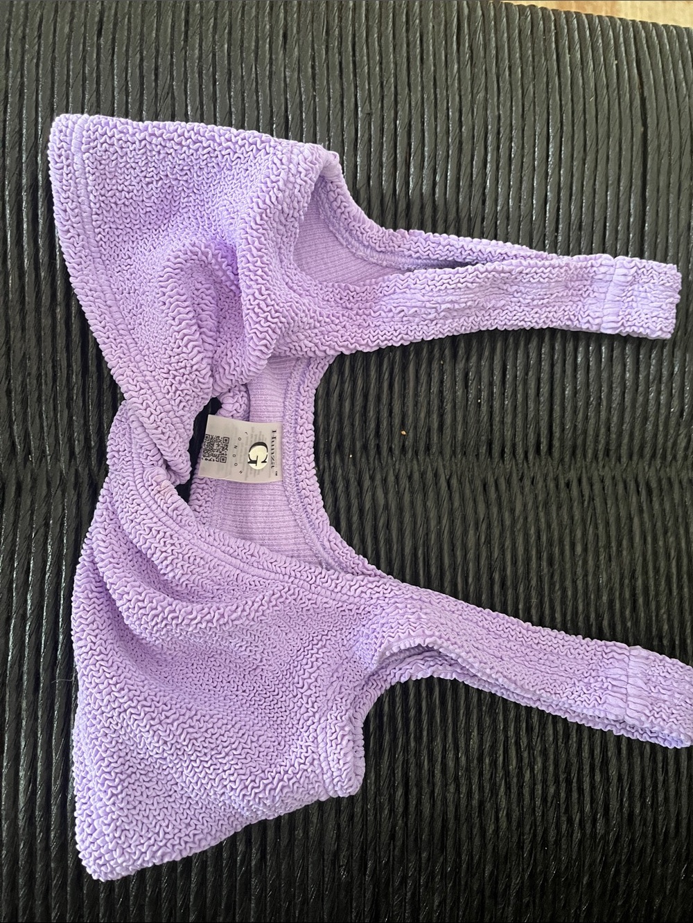 Hunza G Lilac Top with Periwinkle Blue Bottom OS Swim Set - Pristine - Picture 2 of 6